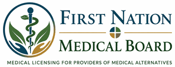 First-Nation-Medical-Board-logo-featuring-a-medical-staff-healing-leaves-and-caring-hands-representing-alternative-medicine-provider-licensing-main-logo